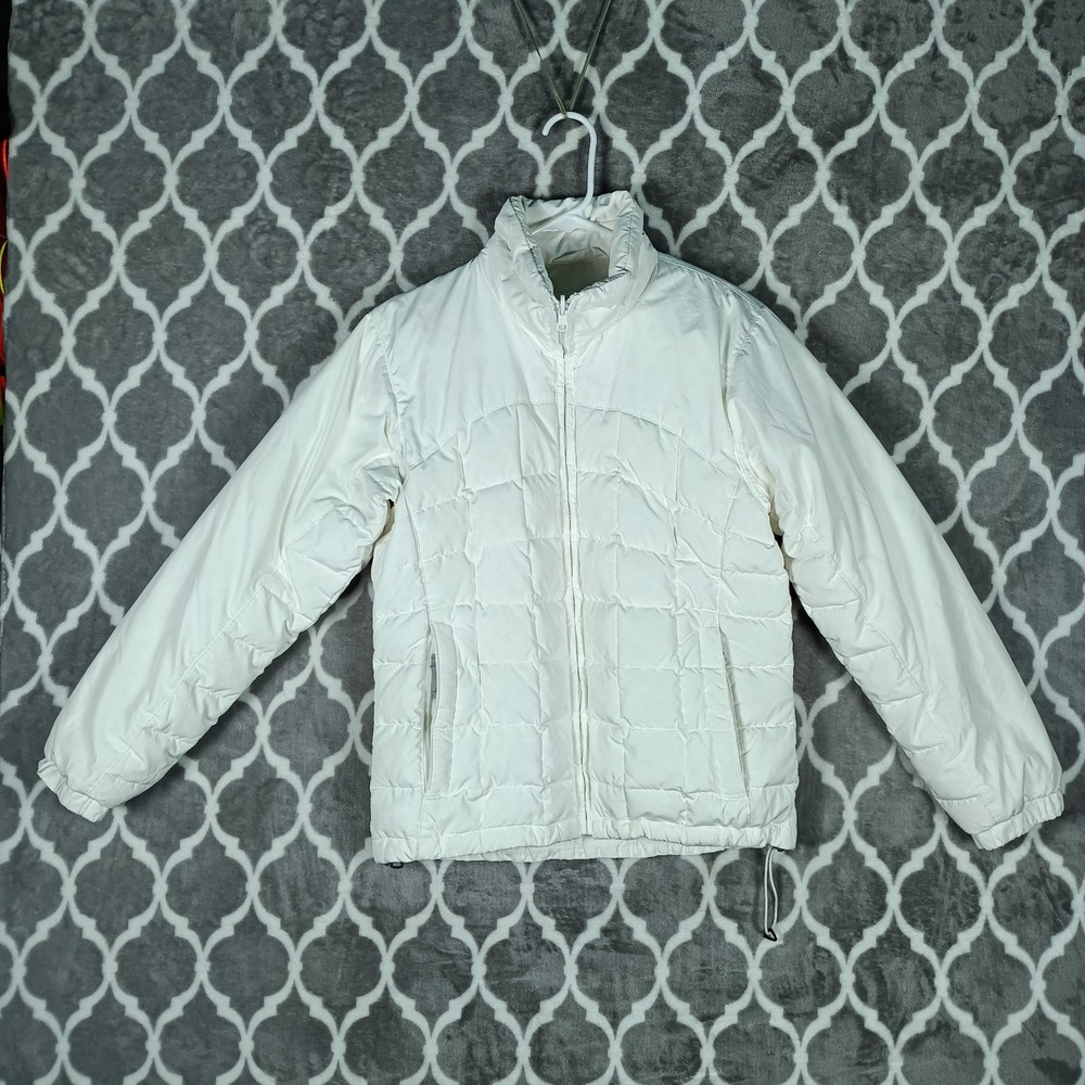 Columbia Jacket Women S White Down Quilted Puffer Zip Up Winter Coat